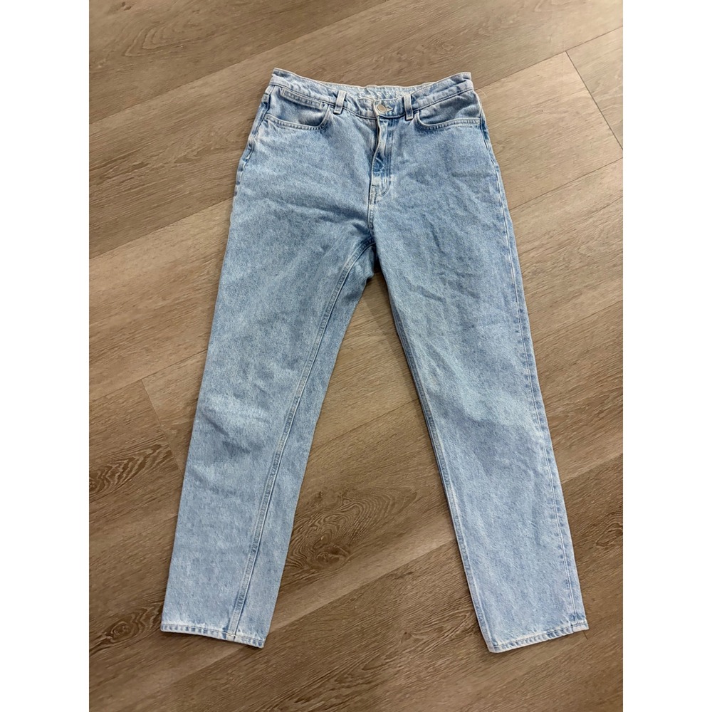 COS Straight Leg Ankle Length Jeans Light Wash Blue High Rise Denim 28
